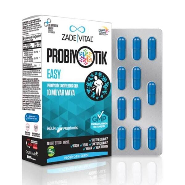 Zade Vital Easy Probiyotik Takviye Edici Gıda 15 Bitkisel Kapsül