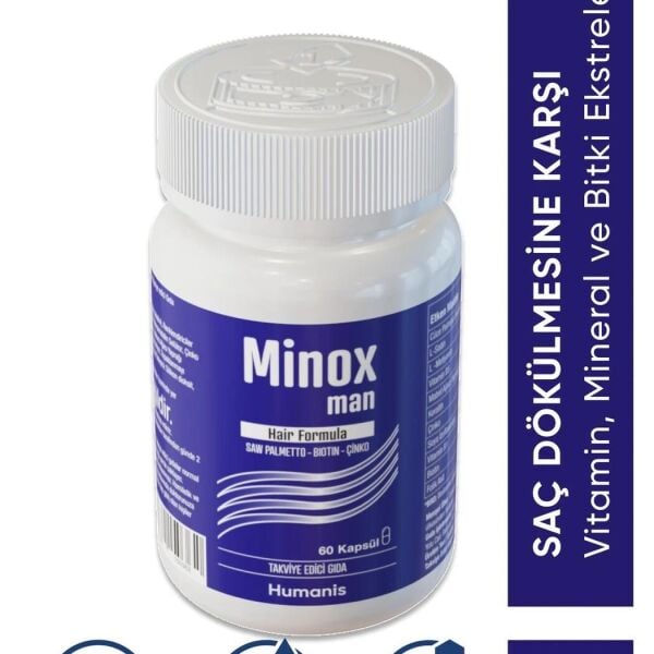 Minox Man Vitamin Mineral ve Bitki Ekstreleri İçeren Takviye Edici Gıda 60 Kapsül