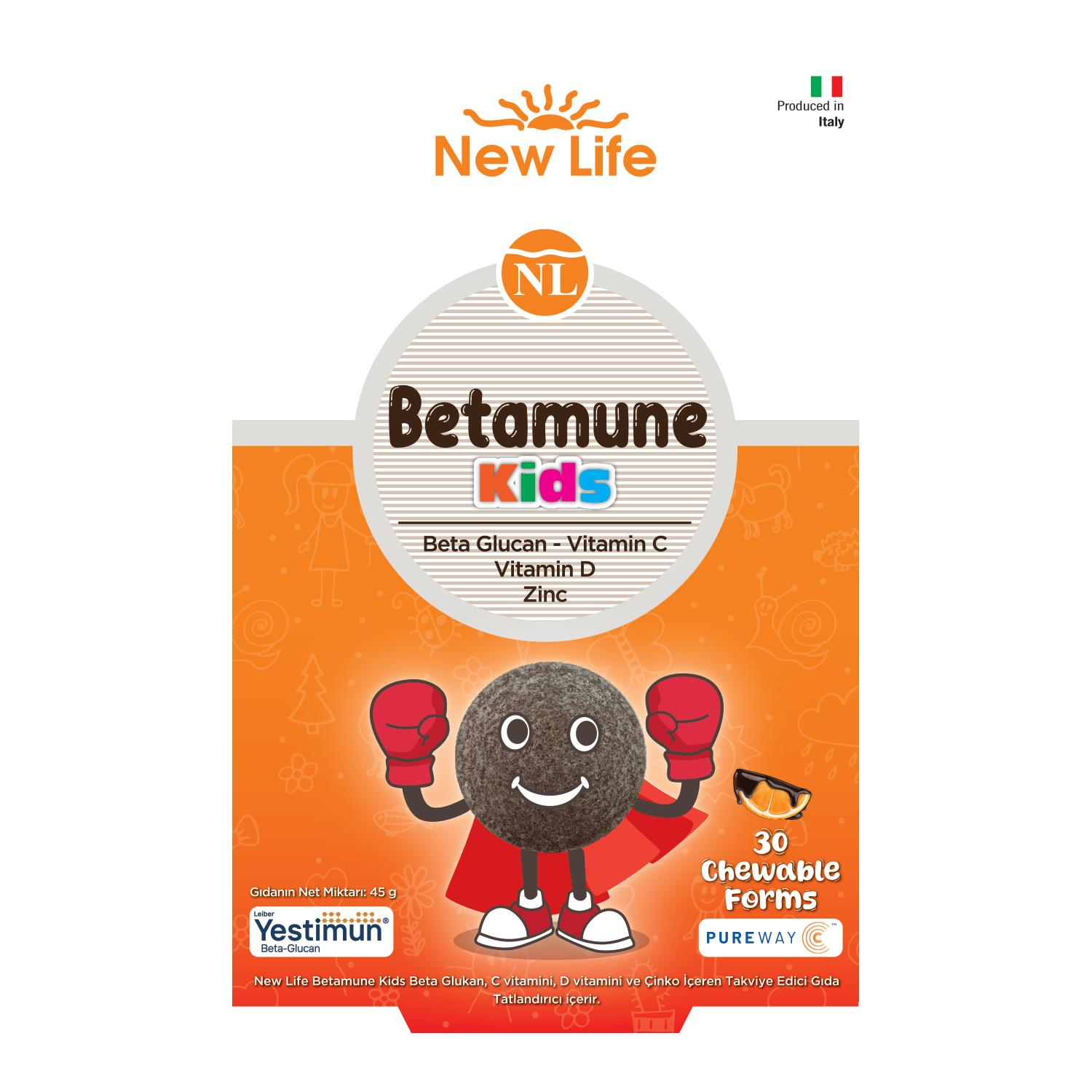 New Life Betamune Kids 30 Çiğneme Tableti