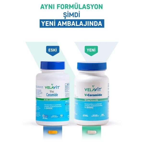Velavit Viva Ceramide Seramid İçeren Takviye Edici Gıda 30 Kapsül