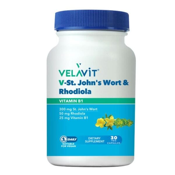 Velavit V-St. John's Wort Rhodiola Takviye Edici Gıda 30 Kapsül