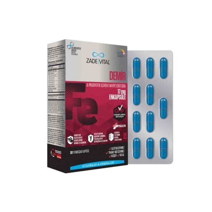 Zade Vital Demir Blister 30 Kapsül