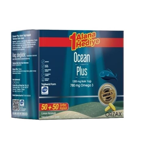 Ocean Plus 1200 mg 100 Kapsül Balık Yağı