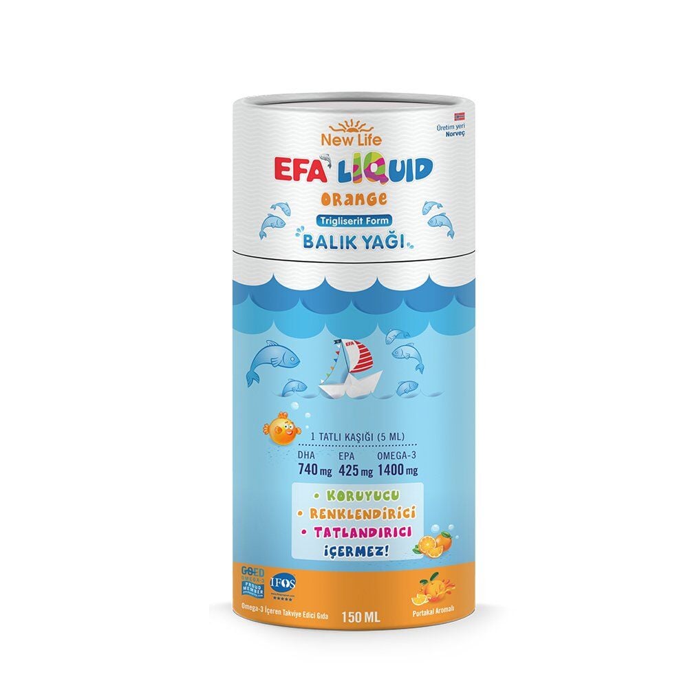 New Life EFA Liquid Orange Balık Yağı Şurubu 150ml