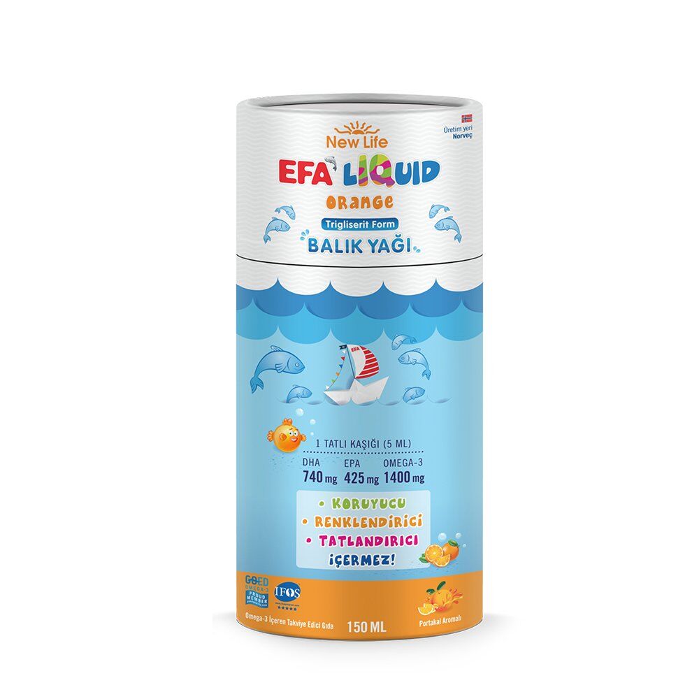 New Life EFA Liquid Orange Balık Yağı Şurubu 150ml