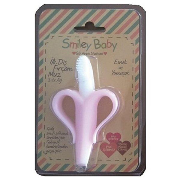 Smiley Baby Muz Diş Fırçası Pembe 3-12 ay