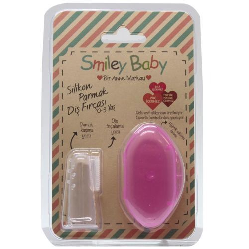 Smiley Baby Parmak Diş Fırçası Pembe 0-3 Ay