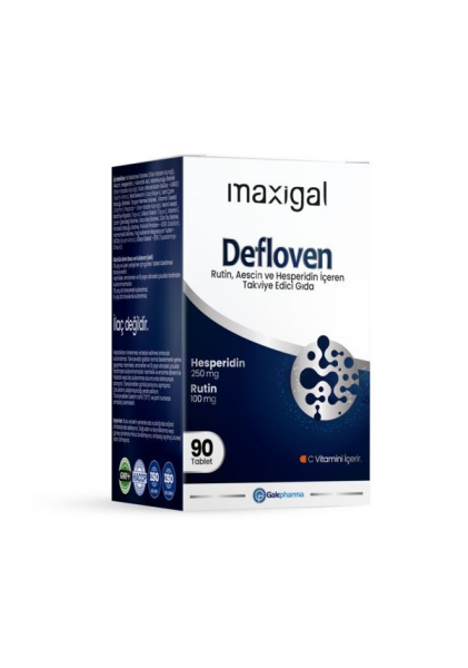 Maxigal Defloven Rutin, Aescin ve Hesperidin İçeren Takviye Edici Gıda 90 Tablet