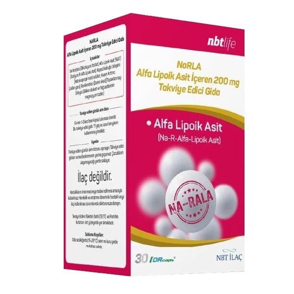 NBT Life NarRLA Alfa Lipoik Asit 30 Kapsül (Alpha Lipoic Acid)