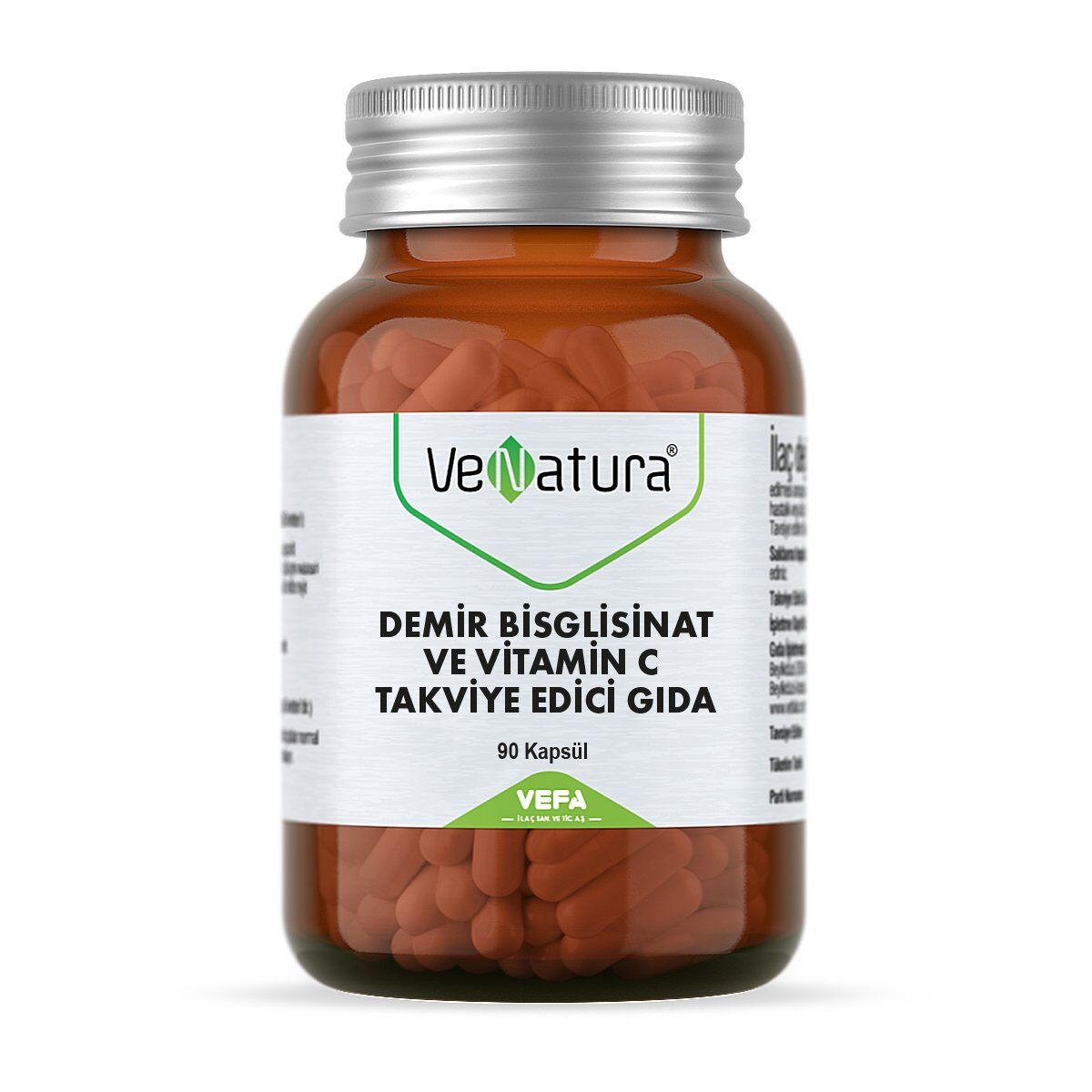 VeNatura Demir Bisglisinat ve Vitamin C 90 Kapsül