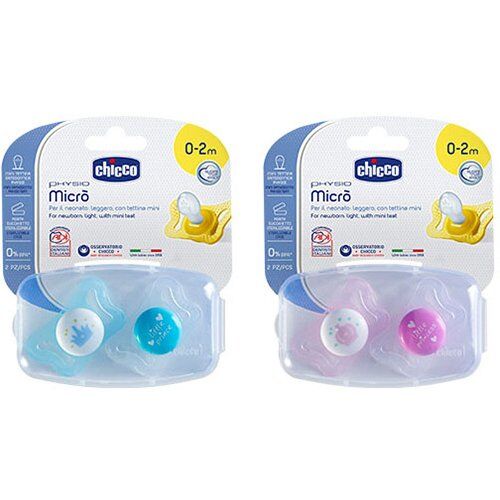 Chicco Physio Micro İkili Silikon Emzik 0-2 Ay - Kız