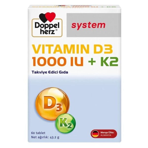 Doppelherz Vitamin D3 K2 1000 Iu 60 Tablet