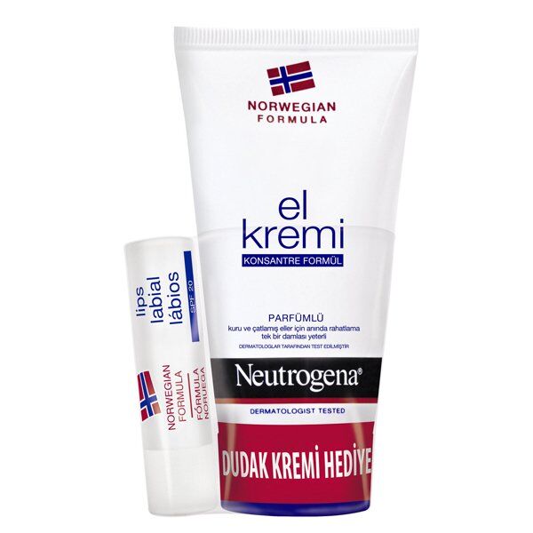Neutrogena Parfümlü El Kremi 75ml ve Dudak Nemlendirici Hediyeli Set