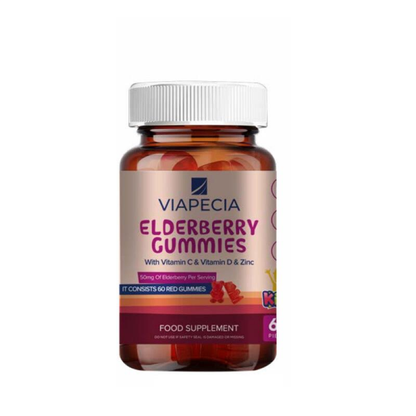 Viapecia Kids Kara Mürver Gummies Takviye Edici Gıda 60 Adet