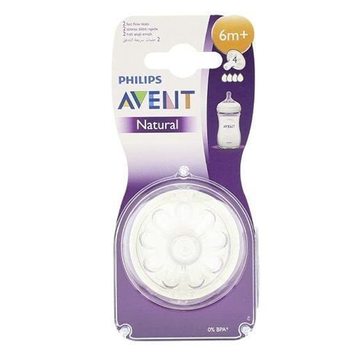 Philips Avent Natural Doğal Biberon Emziği Silikon No:4 2 li 6 Ay+ Scf654/27
