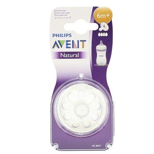 Philips Avent Natural Doğal Biberon Emziği Silikon No:4 2 li 6 Ay+ Scf654/27