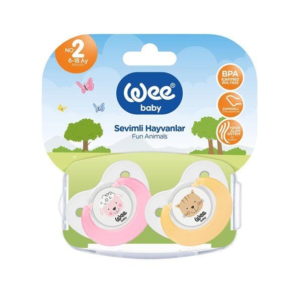 Wee 320 Sevimli Hayvanlar Damakli Emzik 2 li No: 2
