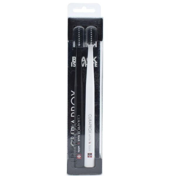 Curaprox Black is White Aktif Karbon Uçlu İkili Diş Fırçası