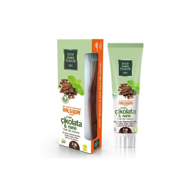 Eyüp Sabri Tuncer Doğal Çikolata Ve Nane Özlü Diş Macunu 75ml 7-16 yaş