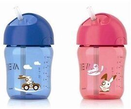 Philips Avent Pipetli Bardak Renkli Desenli 260 ml 12 ay+ Pipetli SCF760/00