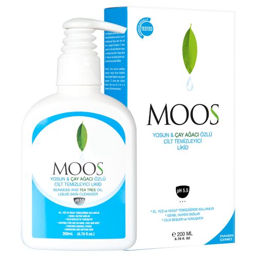 Moos Yosun ve Çay Ağacı Özlü Cilt Temizleyici Likid 200ml