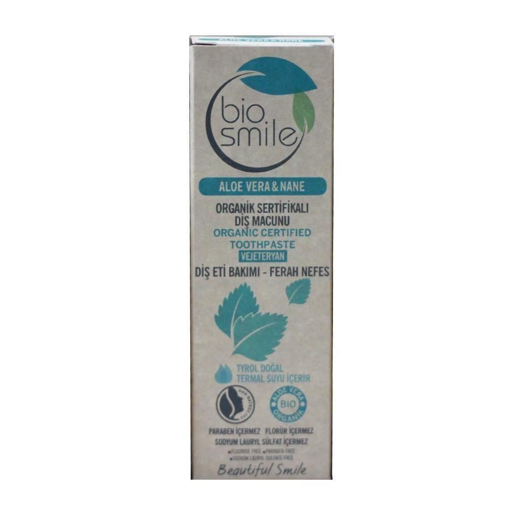 Bio Smile Organik Diş Macunu Aloe Vera-Nane Araomalı Diş Macunu 50ml