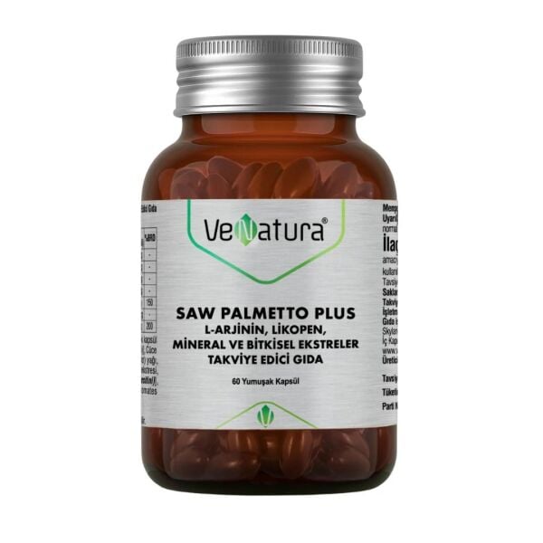 Venatura Saw Palmetto Plus L-Arjinin Likopen Mineral ve  Bitki Ekstreleri 60 Kapsül