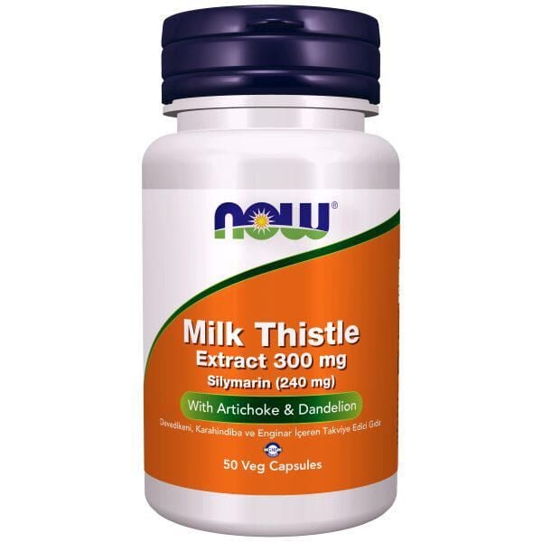 Now Milk Thistle 300 mg 50 Kapsül / Devedikeni, Karahindiba ve Enginar İçeren Takviye Edici Gıda