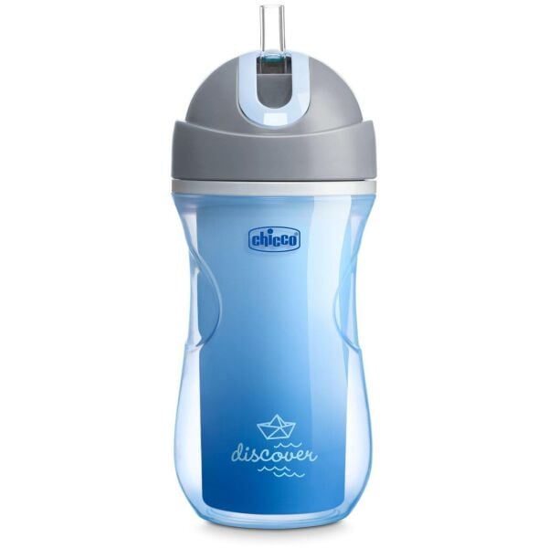 Chicco Isı Yalıtımlı Pipetli Spor Bardak 14 Ay+ 266 ml Mavi