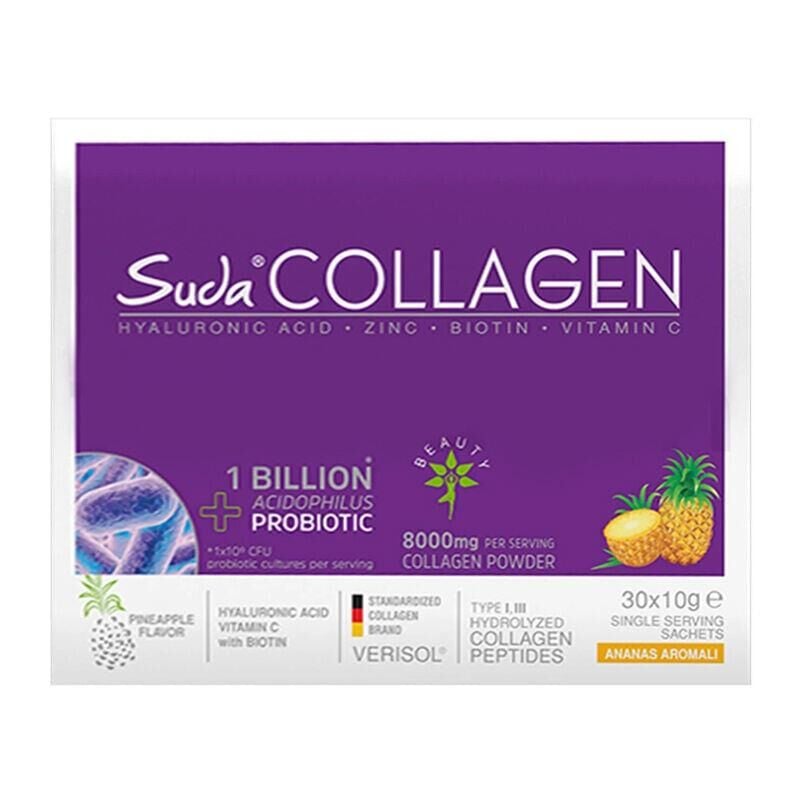 Suda Collagen Probiotic Pineapple Ananas Aromalı 10 gr x 30 Saşe