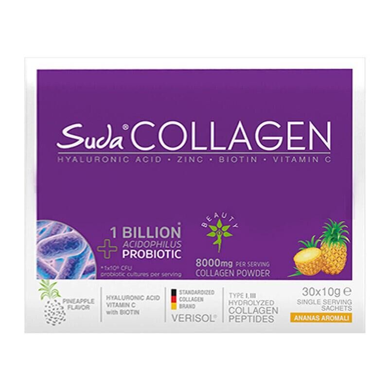 Suda Collagen Probiotic Pineapple Ananas Aromalı 10 gr x 30 Saşe