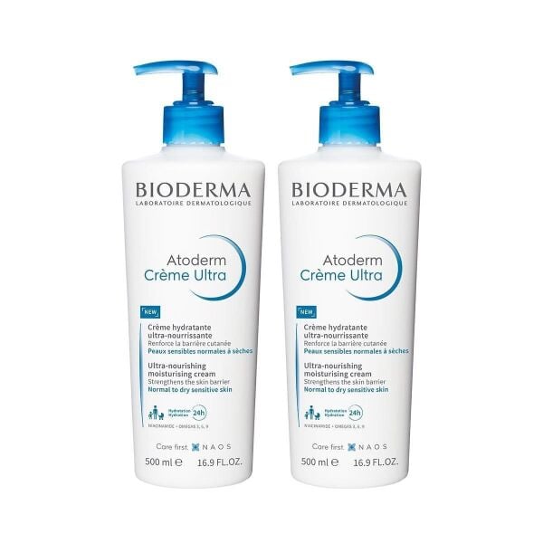 Bioderma Atoderm Cream Ultra 500 ml 2'li Paket Kuru Ciltler için Nemlendirici Krem