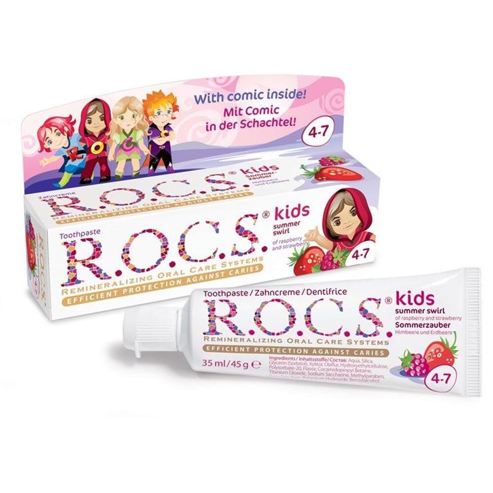 ROCS Kids Ahududu ve Çilek Aromalı Diş Macunu