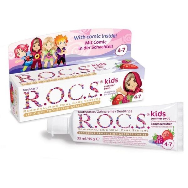 ROCS Kids Ahududu ve Çilek Aromalı Diş Macunu