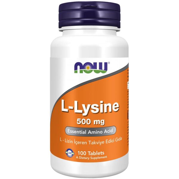 Now L-Lysine 500 mg / L-Lizin İçeren Takviye Edici Gıda 100 Tablet