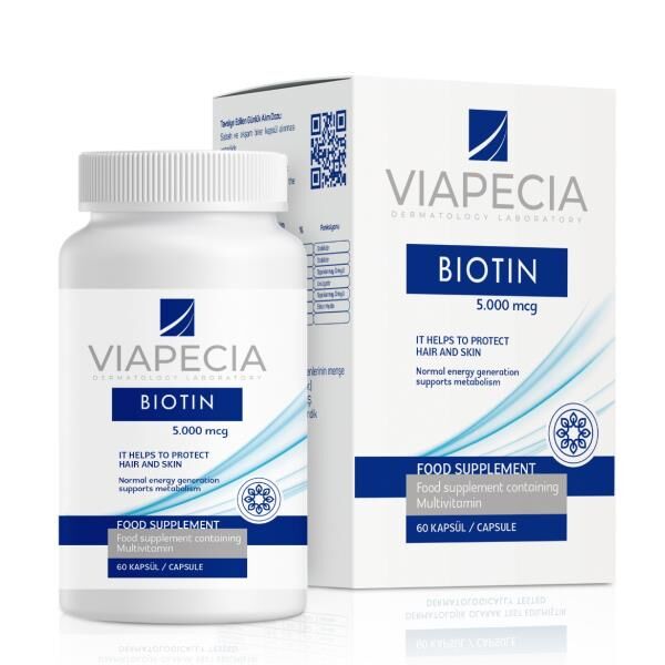 Viapecia Biotin 5000mcg Tablet 60 Kapsül