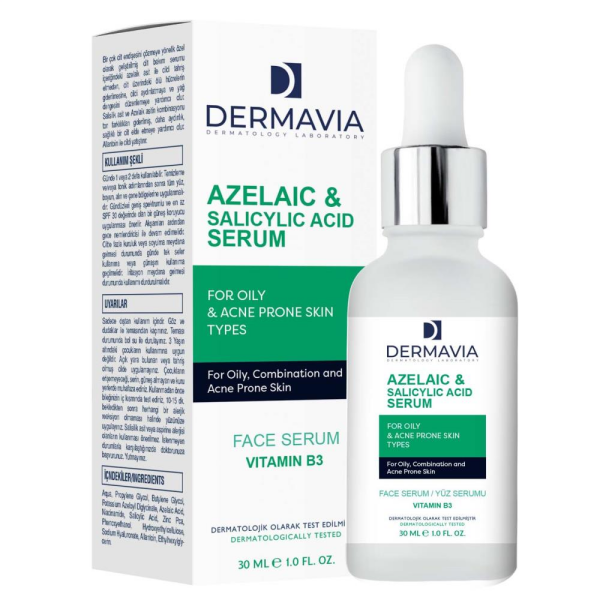 Dermavia Yağlı Akne Eğilimli Cilt Tipleri İçin Yüz Serumu 30 Ml