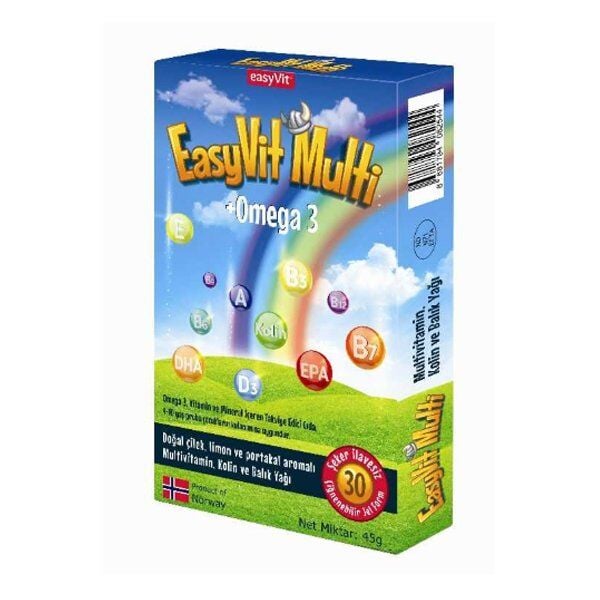 EasyVit Multi Omega 3 Çiğnenebilir Jel Form 30 luk