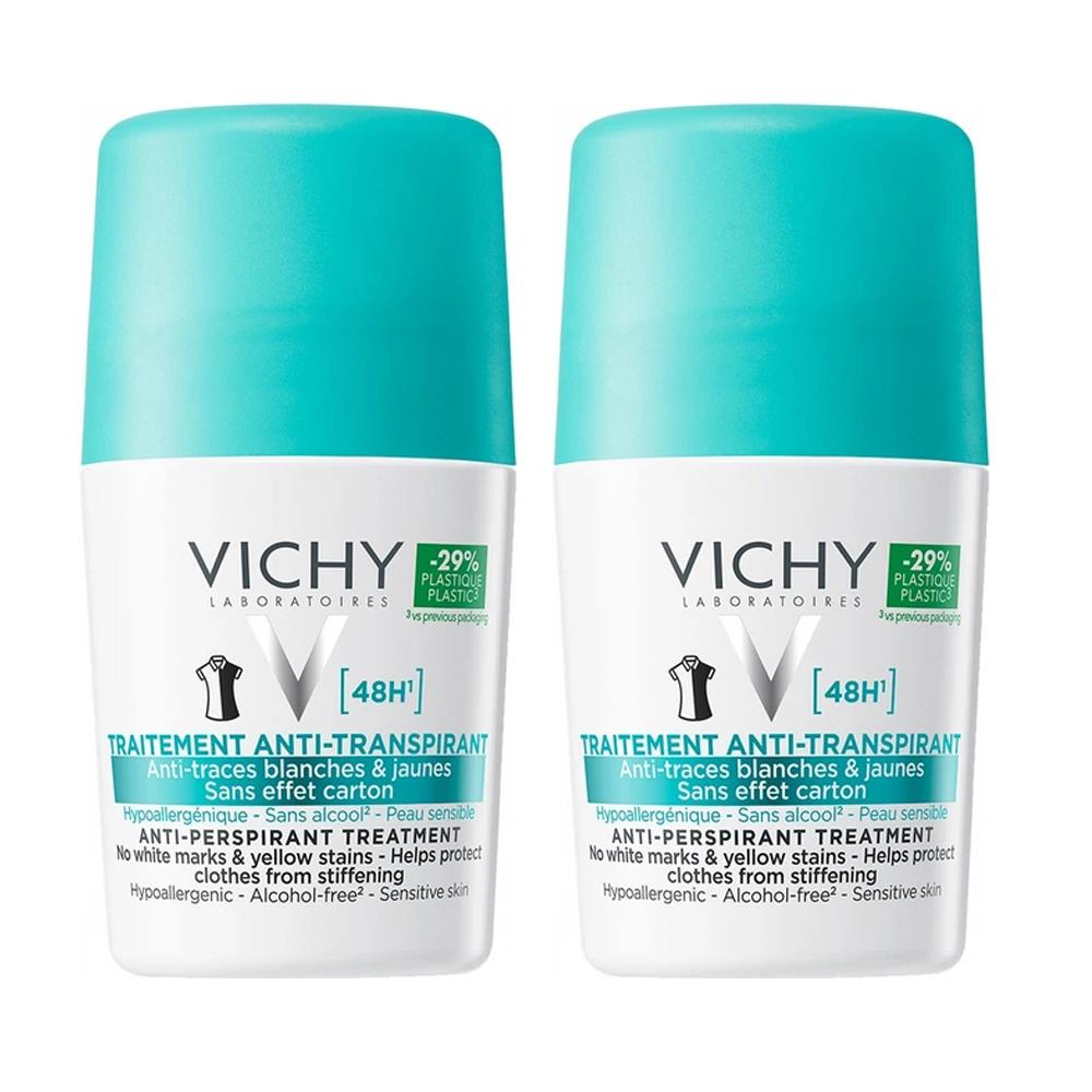 Vichy Deo Rollon Terleme Karşıtı İz Bırakmayan Deodorant 50 ml 2li Paket