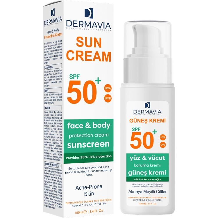 Dermavia Spf+50 Güneş Kremi Akneye Meyilli Ciltler 100 Ml