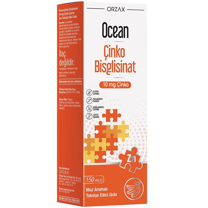 Orzax Ocean Çinko Bisglisinat 150 ml - Muz Aromalı