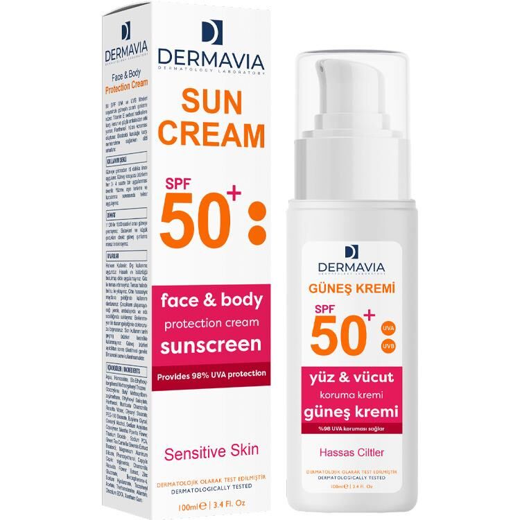 Dermavia Spf +50 Güneş Kremi Hassas Ciltler  100 Ml