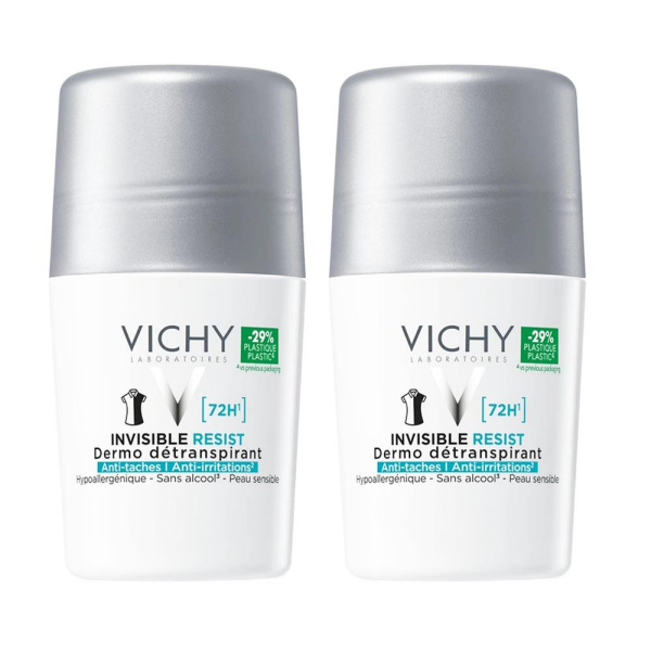 Vichy Deo Rollon Women Invisible Resist 72 Saat Etkili Beyaz iz ve Tahriş Karşıtı 50 ml 2li Paket
