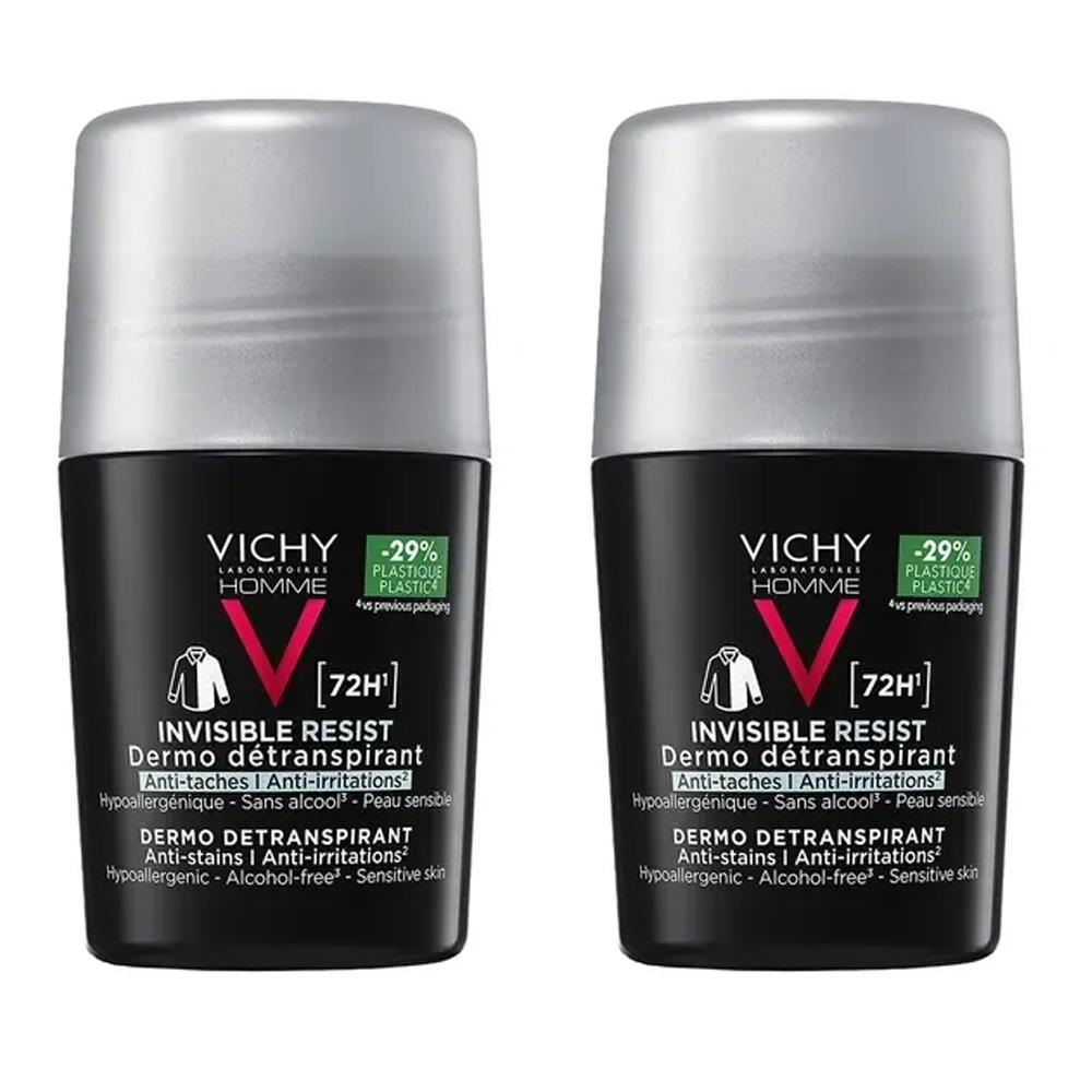 Vichy Deo Rollon Homme Invisible Resist Erkek 72 Saat Etkili İz Karşıtı 50ml 2li Paket