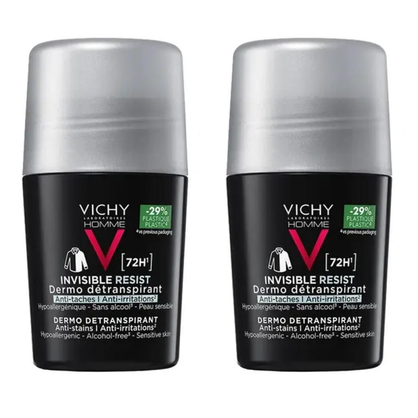 Vichy Deo Rollon Homme Invisible Resist Erkek 72 Saat Etkili İz Karşıtı 50ml 2li Paket