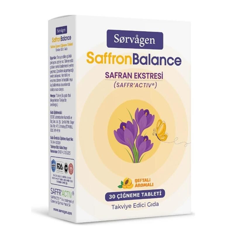 Sorvagen Balance Safran Ekstresi 30 Çiğneme Tableti