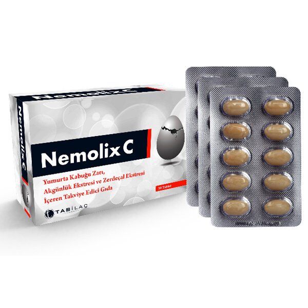 Nemolix C Yumurta Kabuğu Zarı 30 Tablet