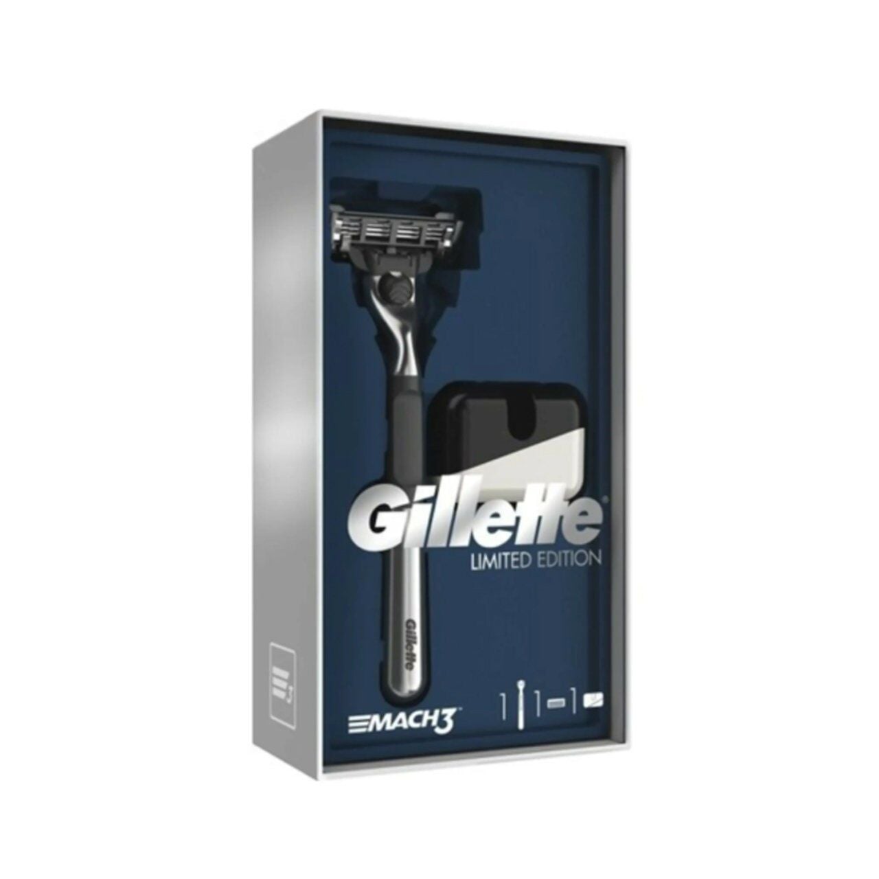 Gillette Mach3 Tıraş Makinesi Özel Seri Krom Kaplama + (Tıraş Makinesi Standı)