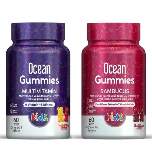 Ocean Gummies Multivitamin + Gummies Sambucus Çiğnenebilir Jel Form