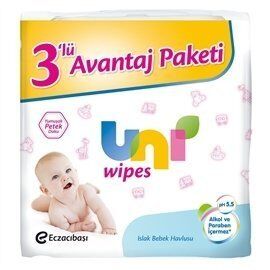 Uni Wipes Islak Havlu 3 lü 64x3 Eko Paket
